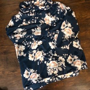 Floral Cowl Neck Sweater